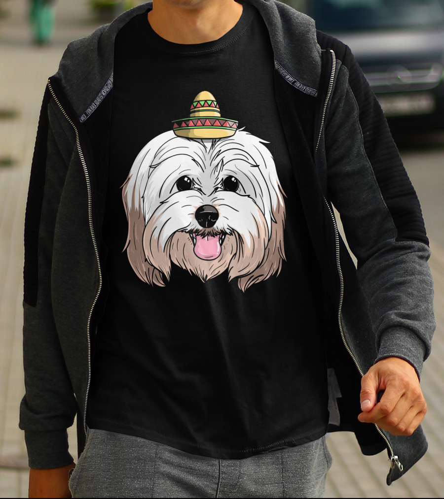 Havanese Dog Sombrero Fiesta Cinco De Mayo T-Shirt