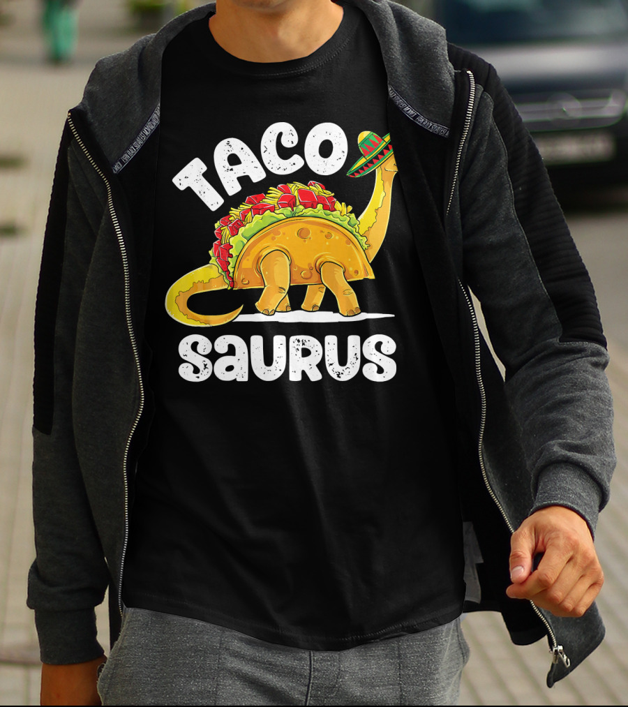 Tacosaurus Taco Dinosaur Rex Funny Sombrero T-Shirt