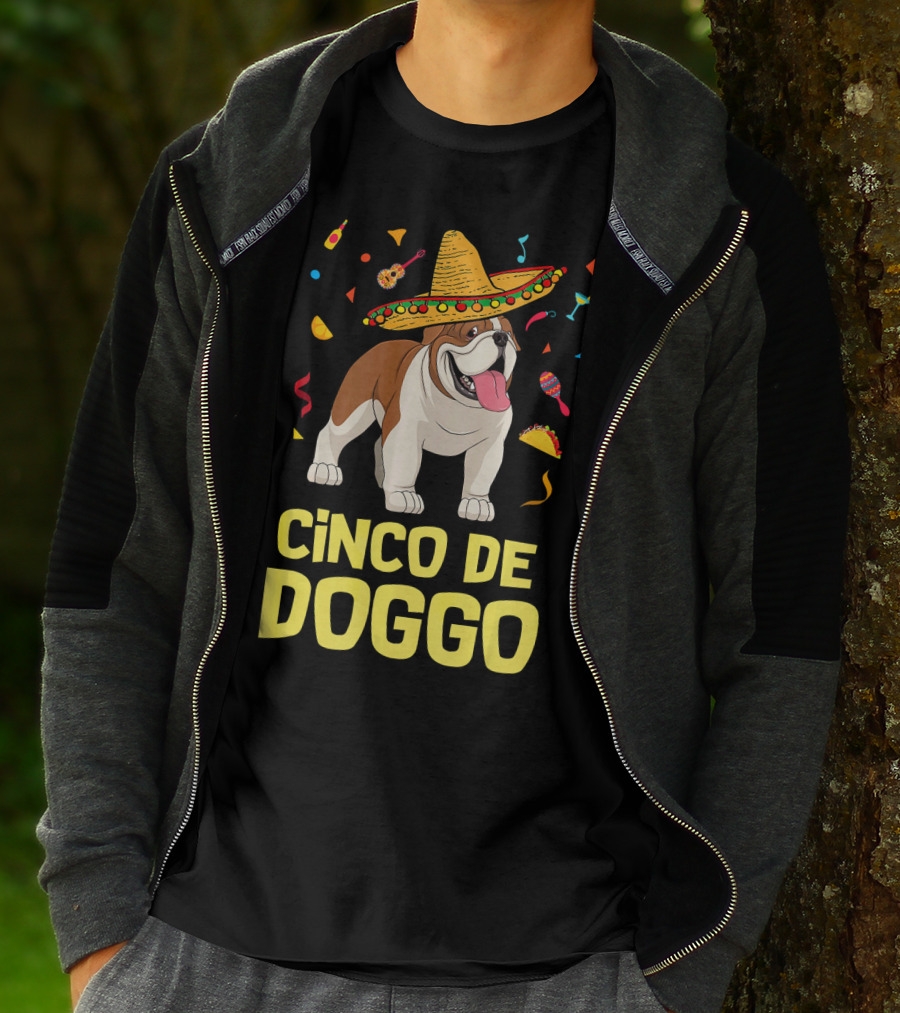 Cinco De Doggo Taco Sombrero English Bulldog T-Shirt