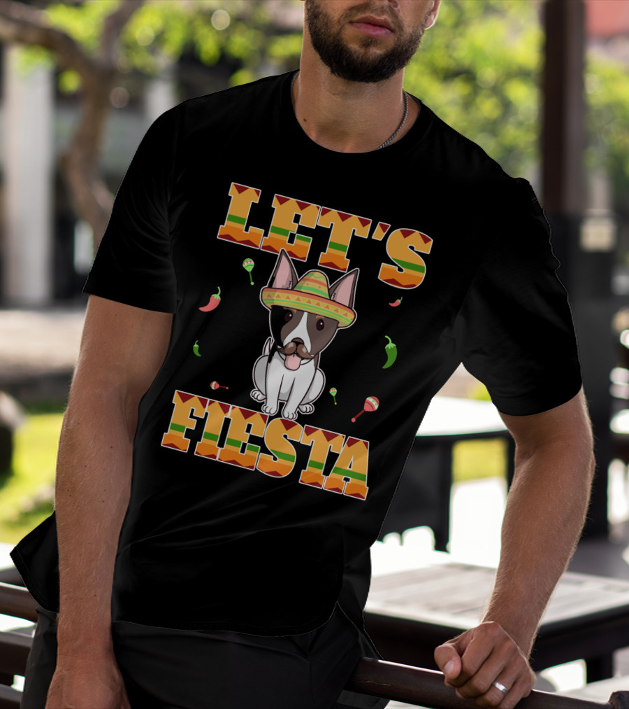 LET'S FIESTA RAT TERRIER DOG CINCO DE MAYO WITH SOMBRERO AND MARACAS T-Shirt