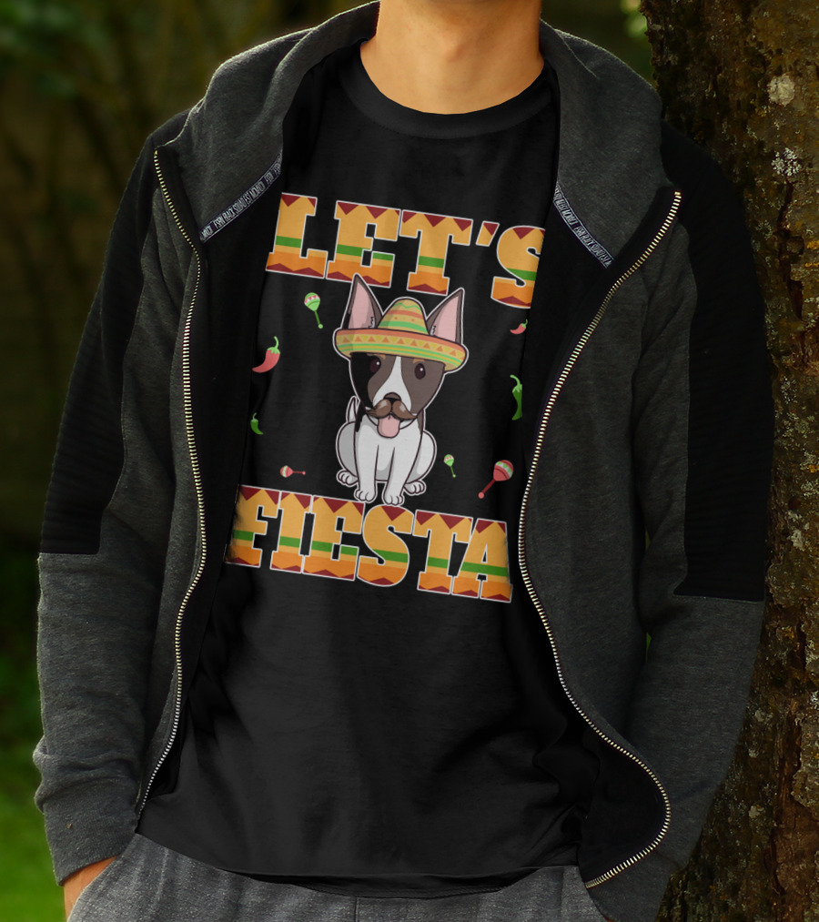 LET'S FIESTA RAT TERRIER DOG CINCO DE MAYO WITH SOMBRERO AND MARACAS T-Shirt
