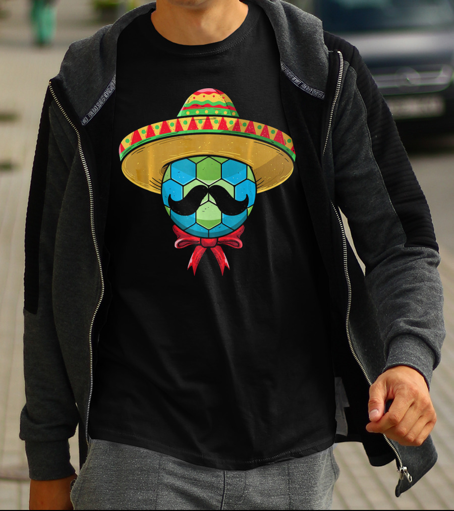 Cinco De Mayo Mexican Sombrero Mustache Handball T-Shirt