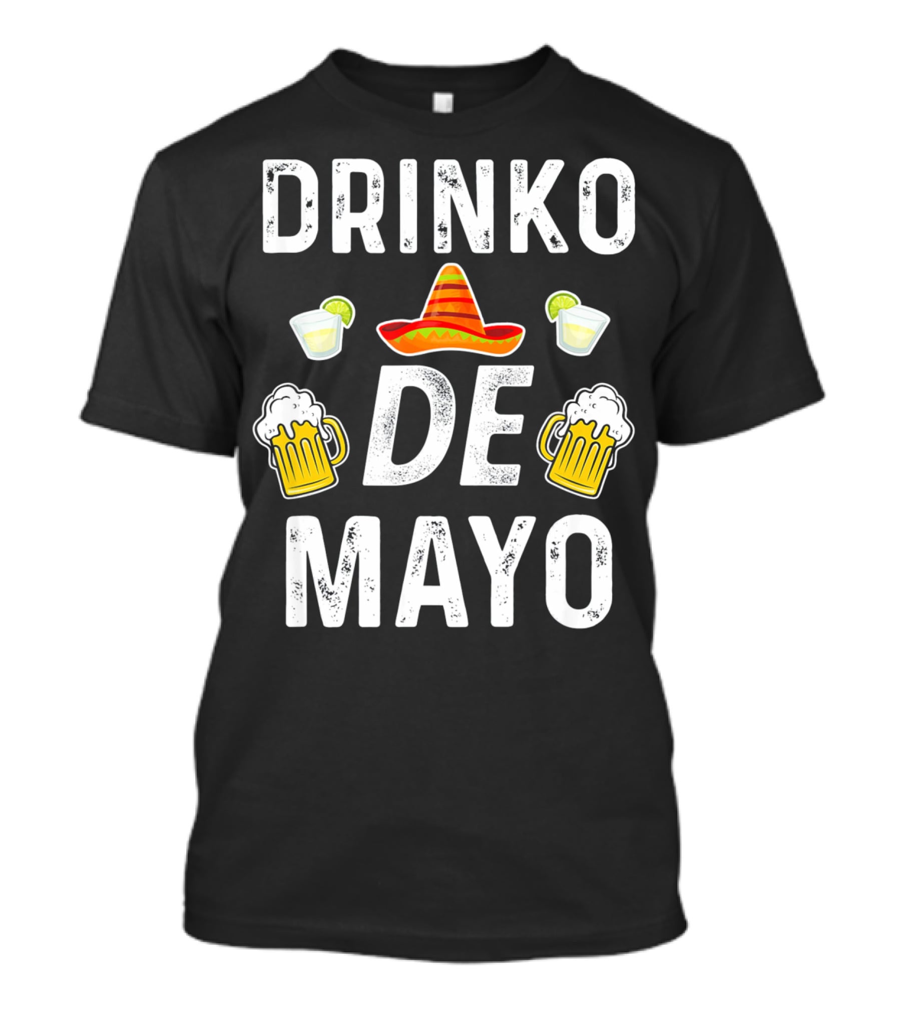 Drinko De Mayo Sombrero Beer And Lime Margarita Party T-Shirt