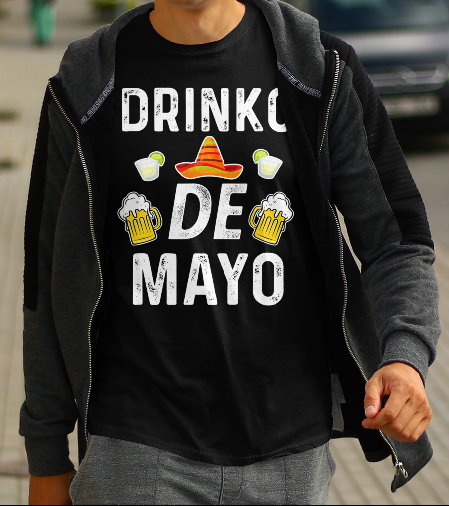 Drinko De Mayo Sombrero Beer And Lime Margarita Party T-Shirt