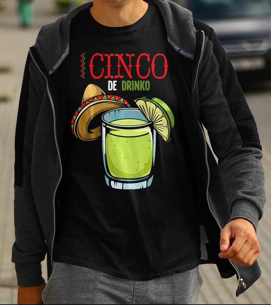 Cinco De Drinko Sombrero Lime Margarita Iconic Cinco De Mayo T-Shirt