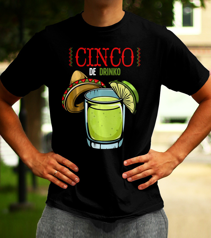 Cinco De Drinko Sombrero Lime Margarita Iconic Cinco De Mayo T-Shirt
