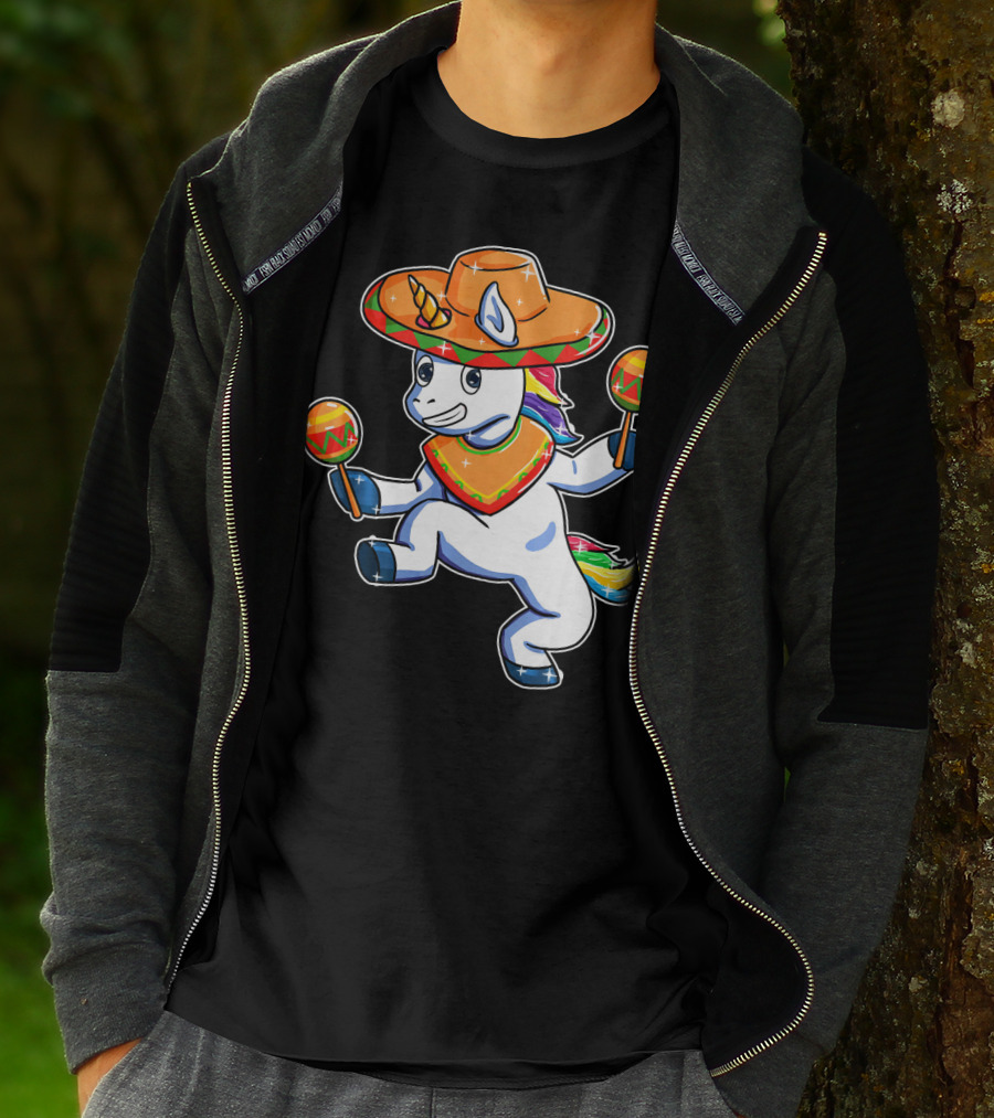 Funny Sombrero Unicorn Cinco De Mayo T-Shirt