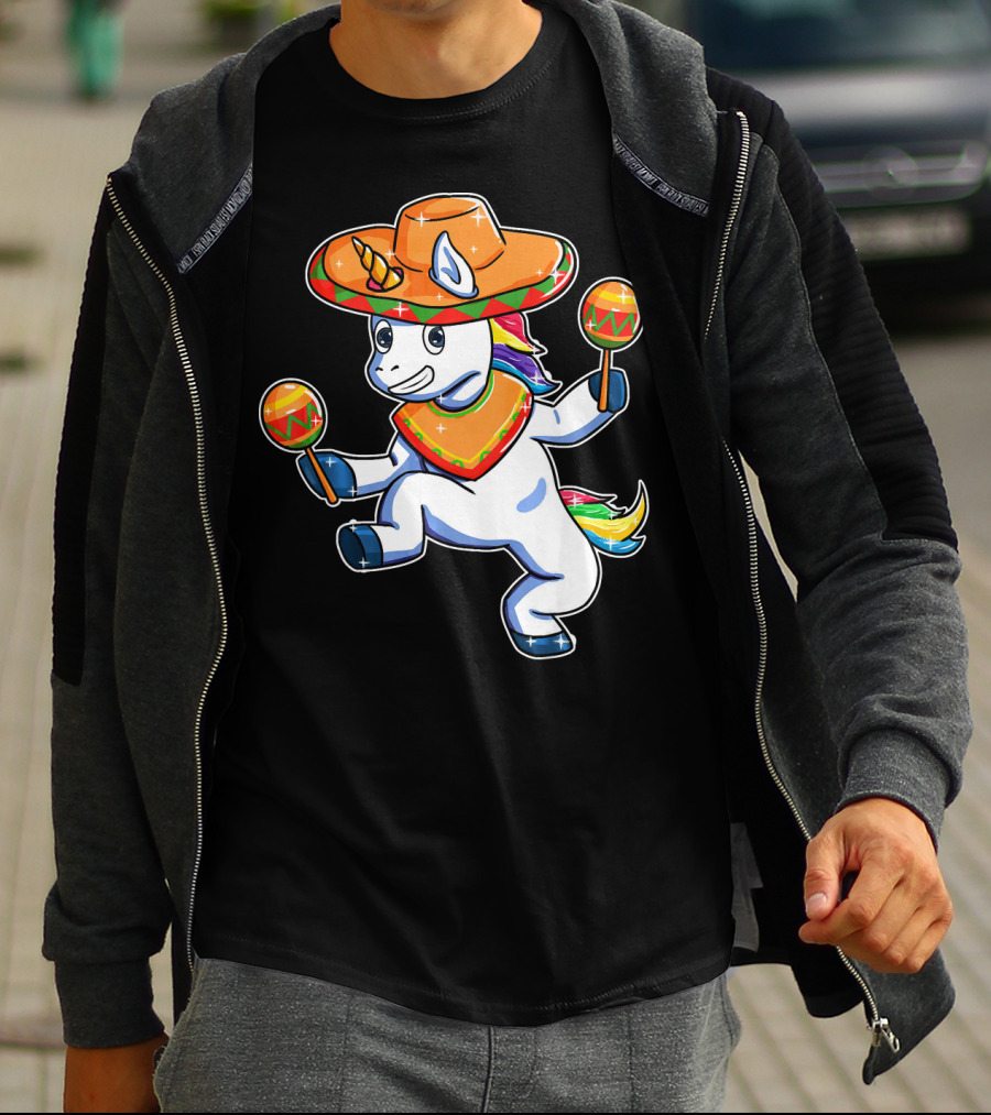 Funny Sombrero Unicorn Cinco De Mayo T-Shirt