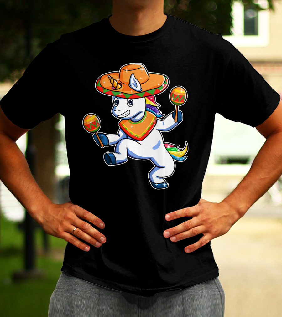 Funny Sombrero Unicorn Cinco De Mayo T-Shirt