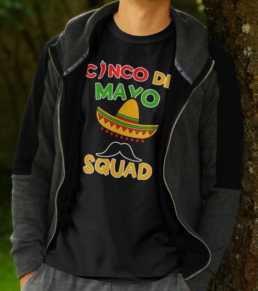Cinco De Mayo Squad Sombrero Mustache Pepper Fiesta T-Shirt