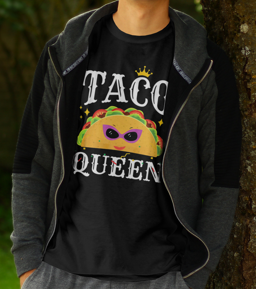 Taco Queen Cinco De Mayo Crown And Sunglasses T-Shirt