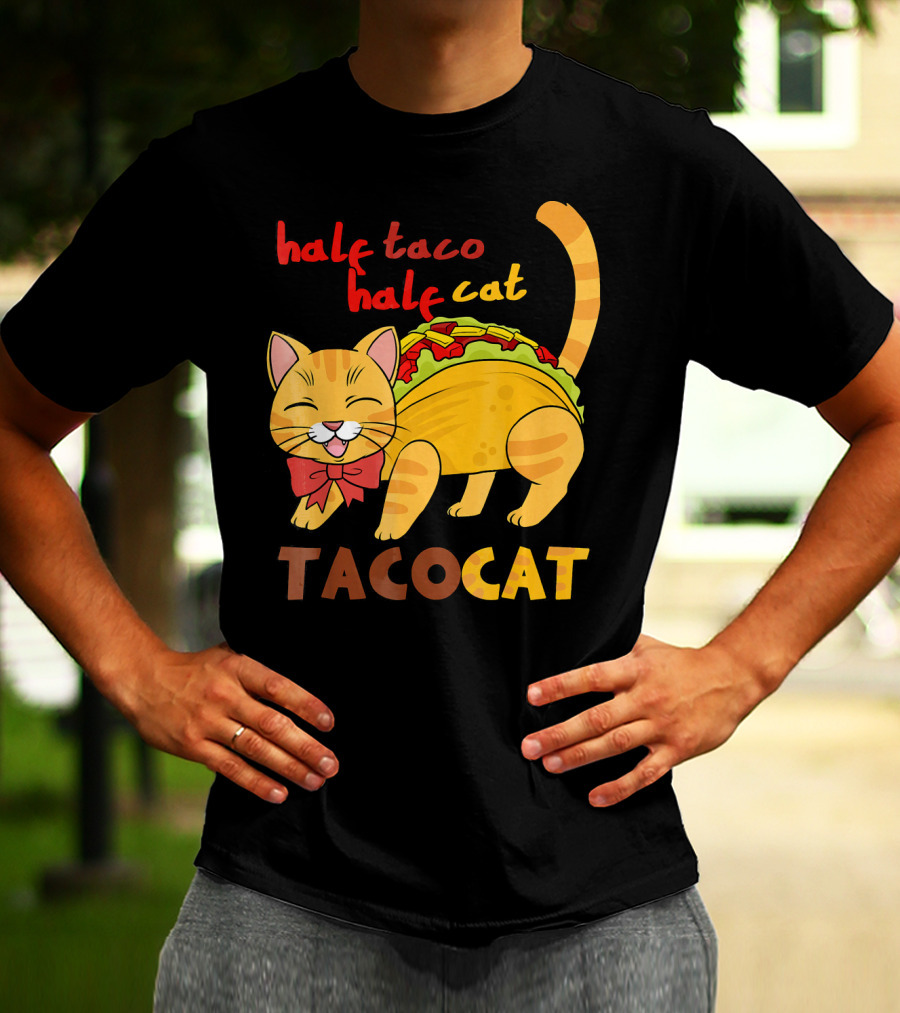 Half Taco Half Cat TacoCat Cinco De Mayo Taco T-Shirt