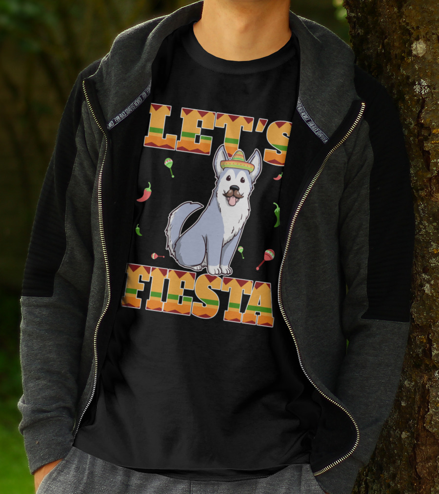 Let's Fiesta Husky Dog Sombrero Cinco De Mayo T-Shirt