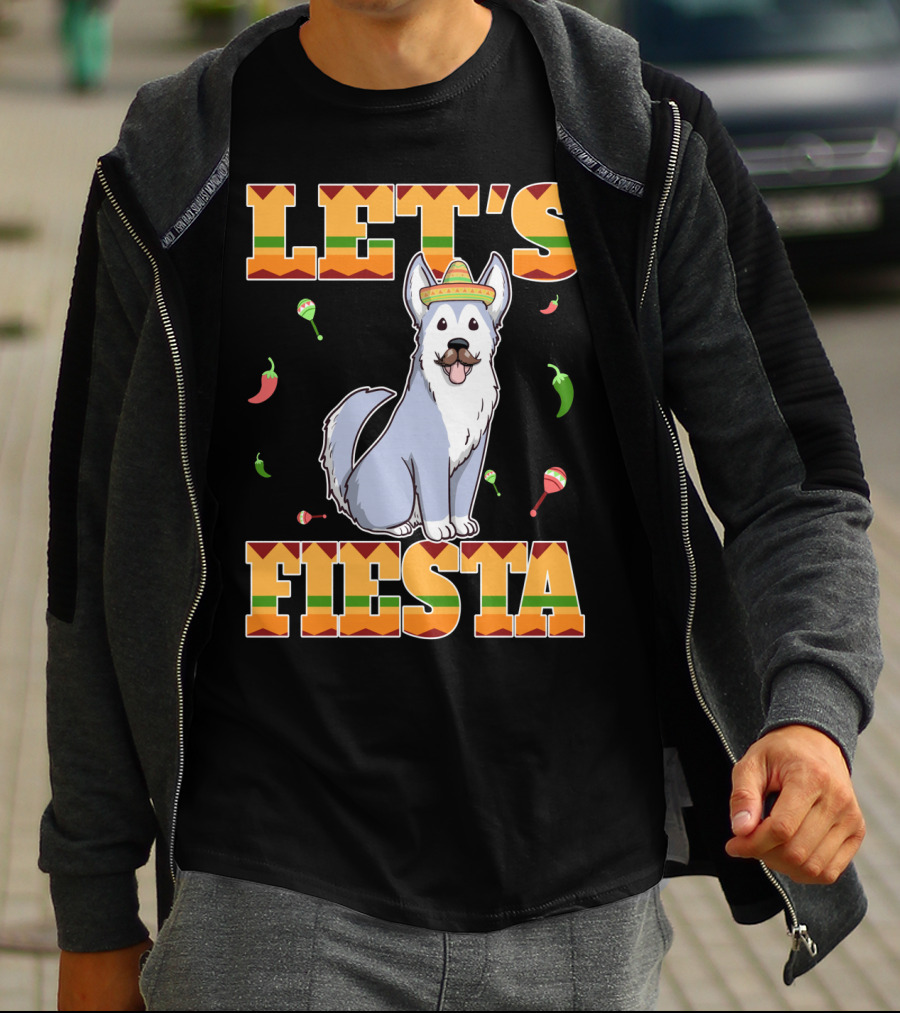 Let's Fiesta Husky Dog Sombrero Cinco De Mayo T-Shirt