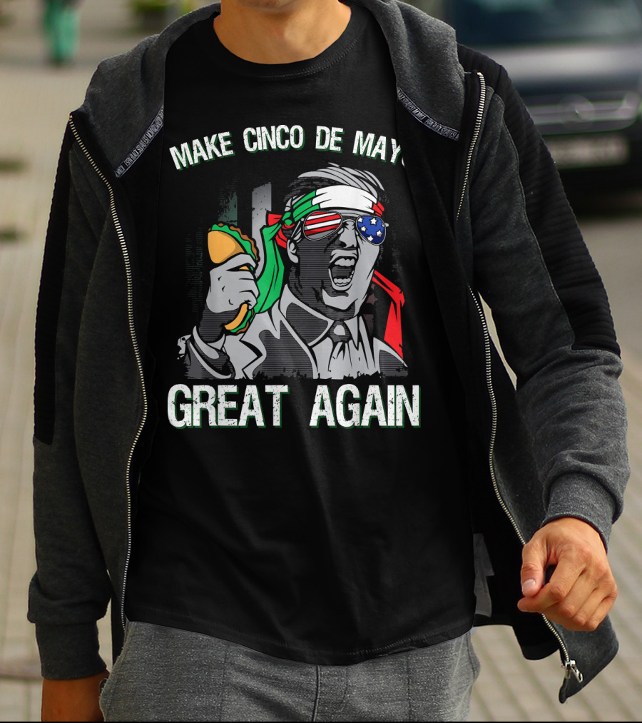 Make Cinco De Mayo Great Again Taco Headband Sunglasses T-Shirt