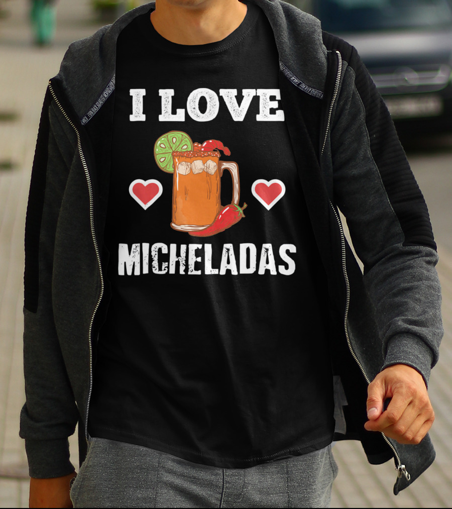 Cinco De Mayo I Love Micheladas Hearts Lime Pepper T-Shirt