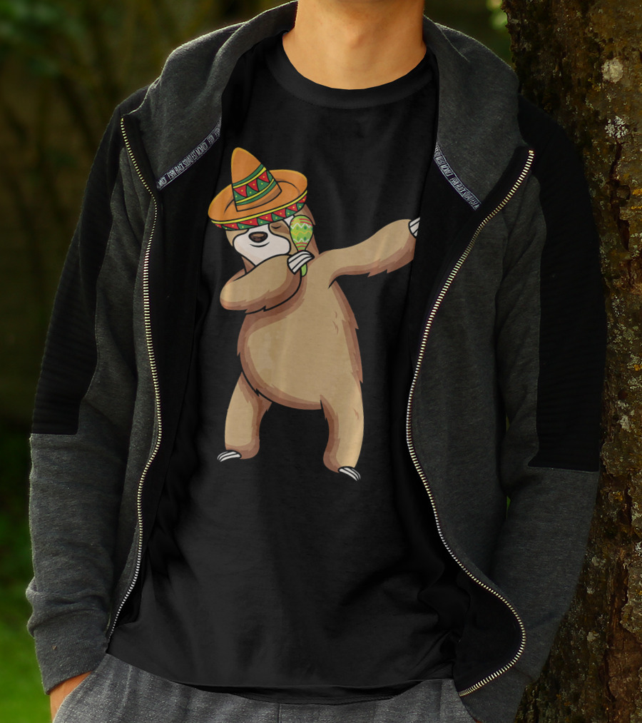 Dabbing Sloth Sombrero Cinco De Mayo Dance T-Shirt