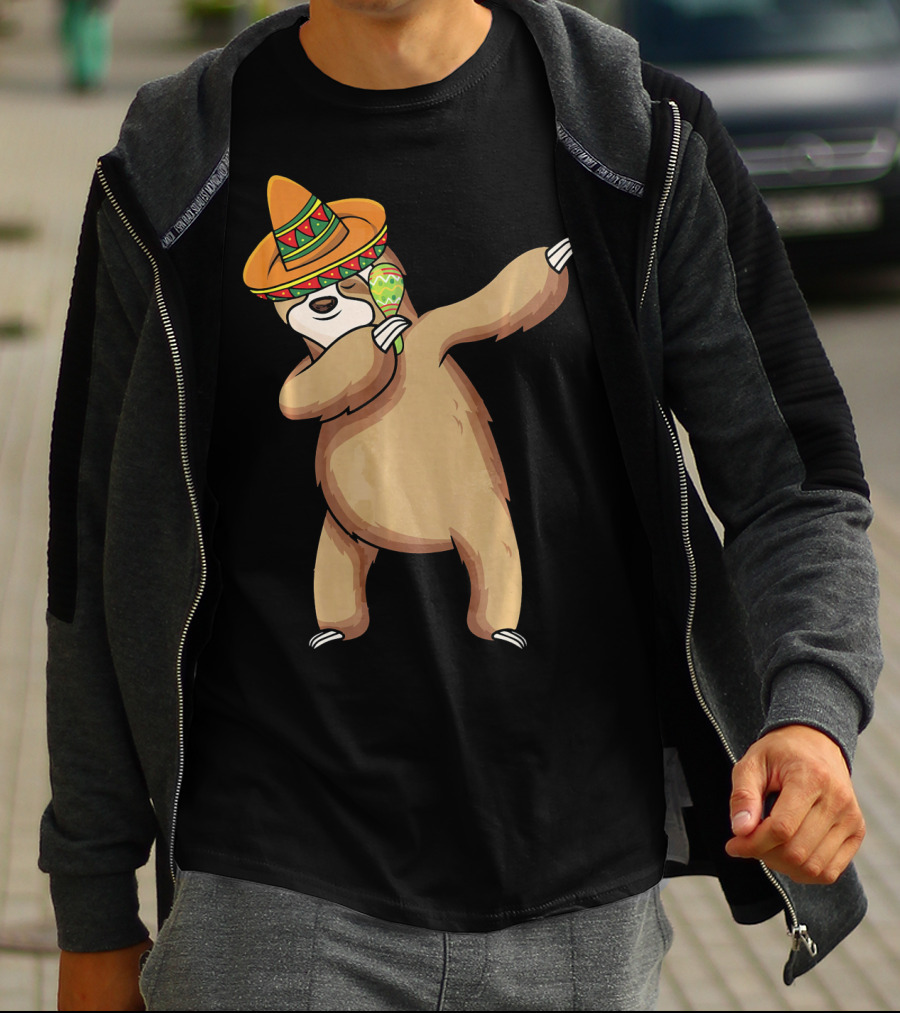 Dabbing Sloth Sombrero Cinco De Mayo Dance T-Shirt