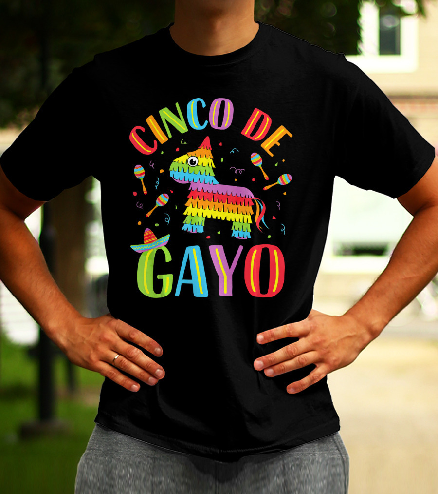 Cinco De Gayo Rainbow Pinata Maracas Fiesta T-Shirt