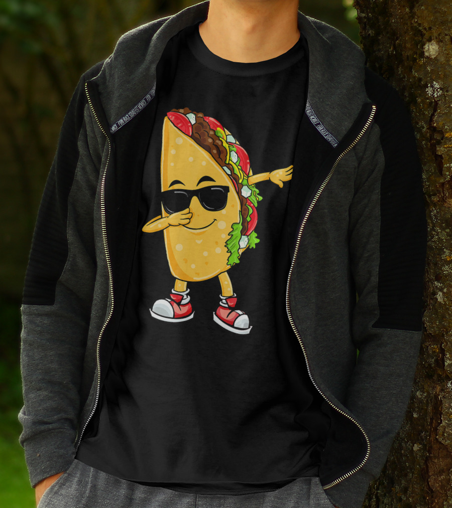 Dabbing Taco Cinco De Mayo Celebration Fun With Sunglasses T-Shirt