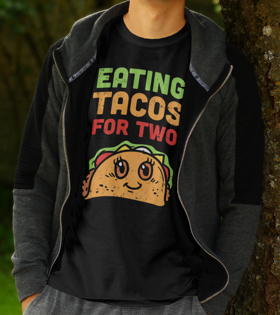 Eating Tacos For Two Cute Taco Character Pregnancy Announcement T-Shirt