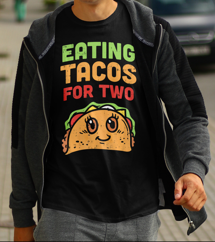 Eating Tacos For Two Cute Taco Character Pregnancy Announcement T-Shirt