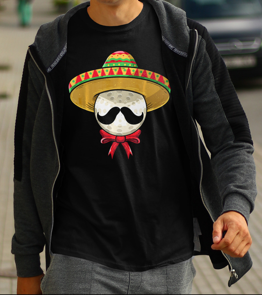 Cinco De Mayo Field Hockey Mexican Sombrero Mustache Golf Ball T-Shirt