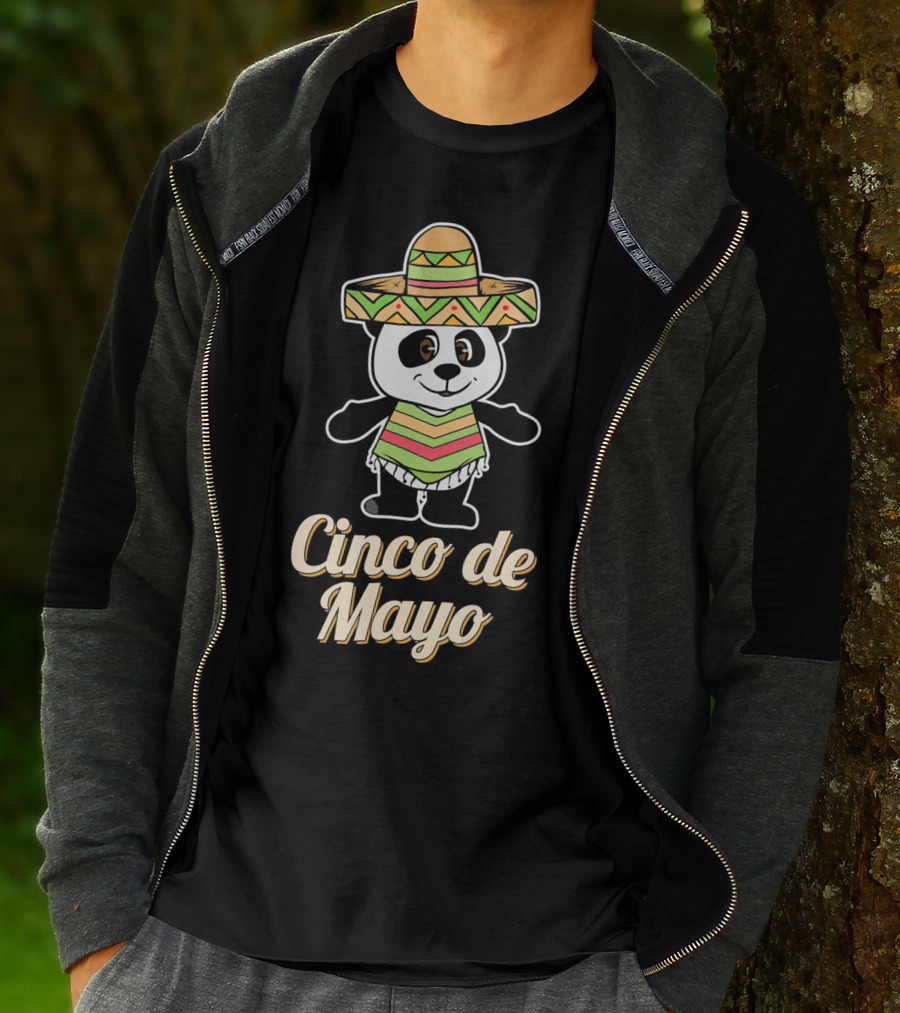 Cinco De Mayo Mexican Panda Sombrero T-Shirt
