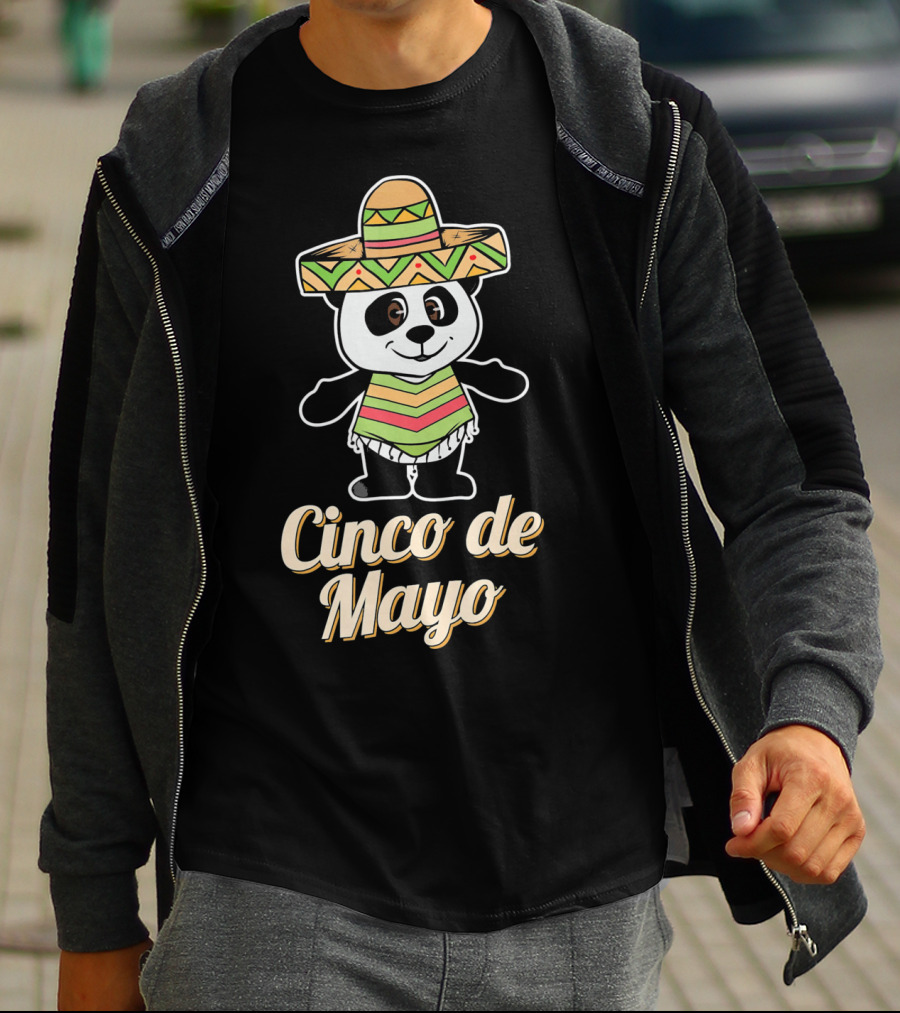 Cinco De Mayo Mexican Panda Sombrero T-Shirt