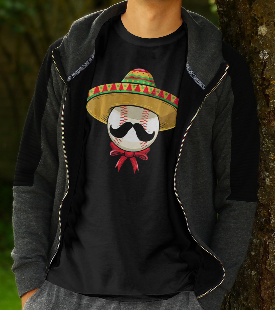 Cinco De Mayo Mexican Baseball Sombrero Mustache T-Shirt