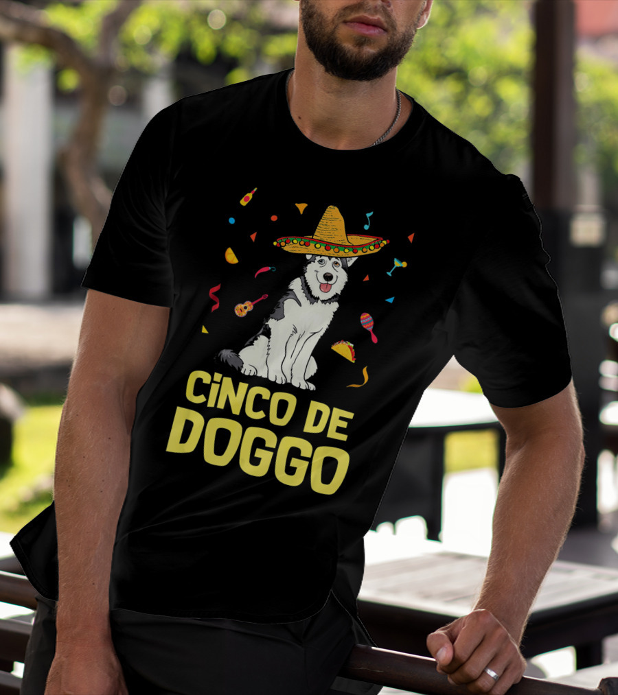 Cinco De Doggo Funny Taco Sombrero Husky T-Shirt