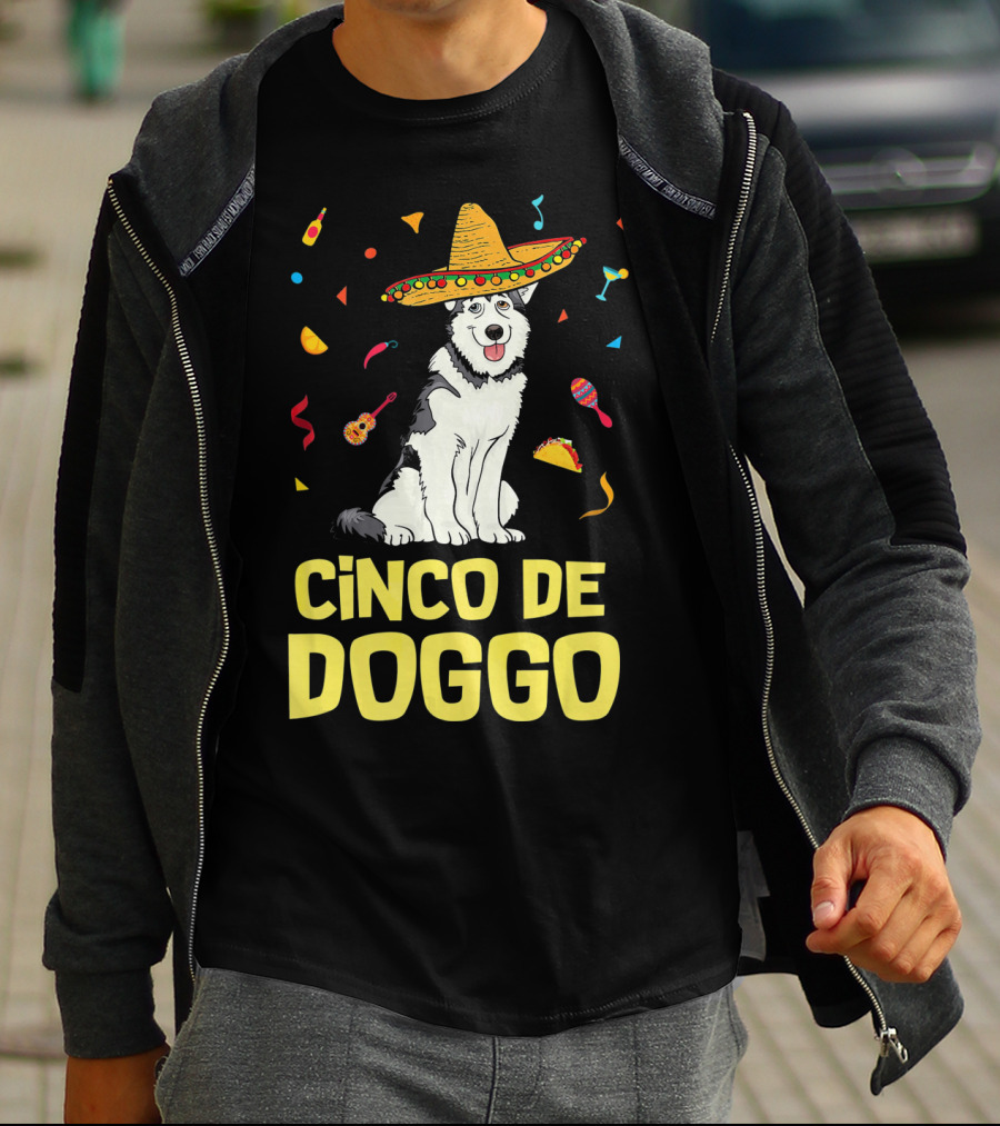 Cinco De Doggo Funny Taco Sombrero Husky T-Shirt