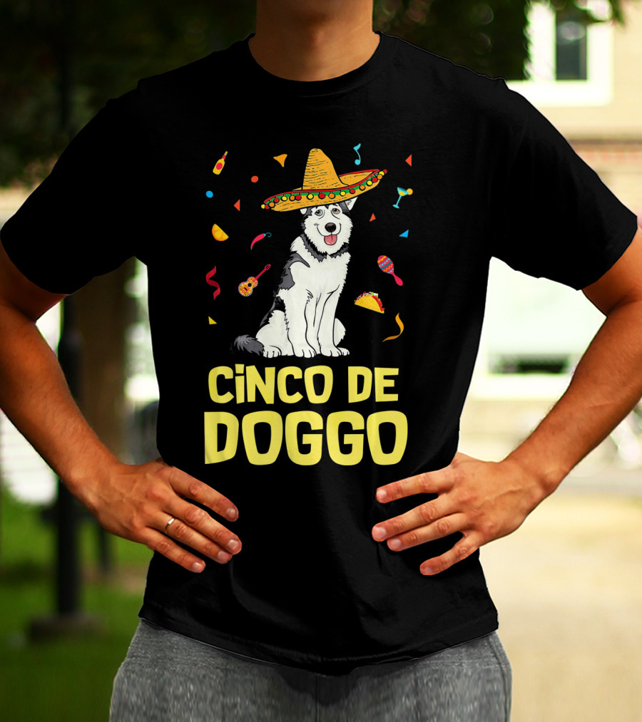Cinco De Doggo Funny Taco Sombrero Husky T-Shirt
