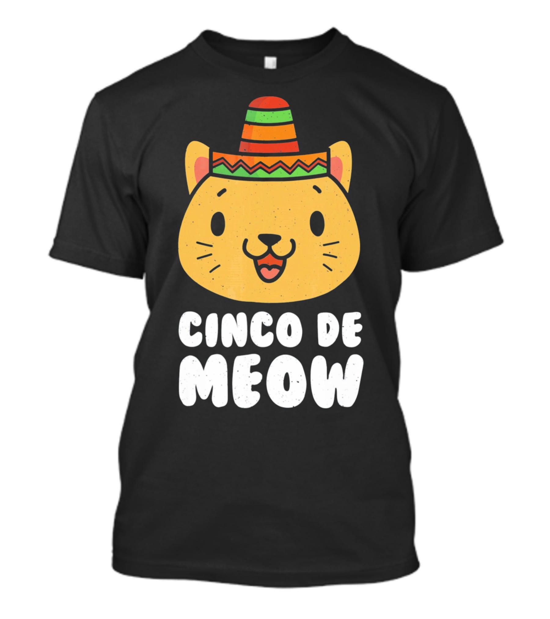 Cinco De Meow Funny Cat With Sombrero Cinco De Mayo T-Shirt