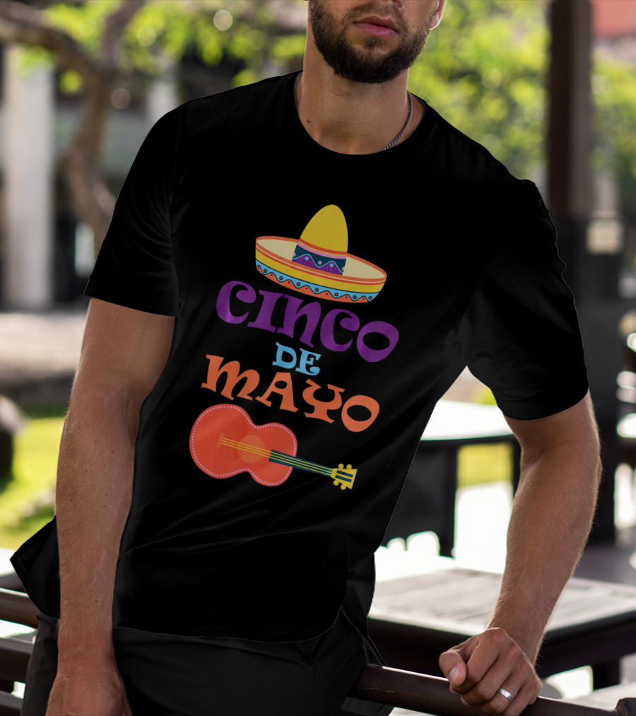 Cinco De Mayo Fiesta Sombrero And Guitar T-Shirt