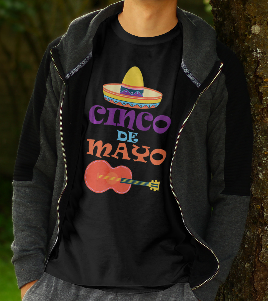 Cinco De Mayo Fiesta Sombrero And Guitar T-Shirt