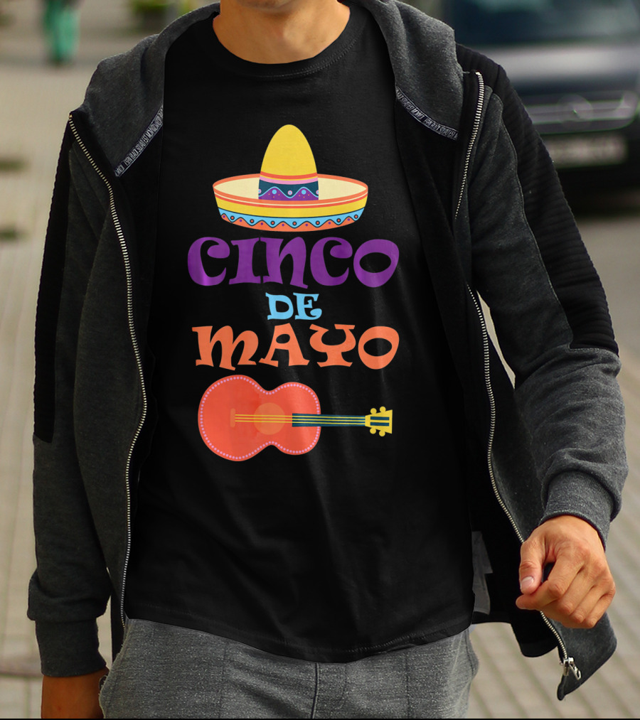 Cinco De Mayo Fiesta Sombrero And Guitar T-Shirt
