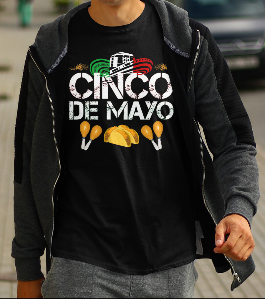 Cinco De Mayo Sombrero Tacos Maracas Fiesta T-Shirt