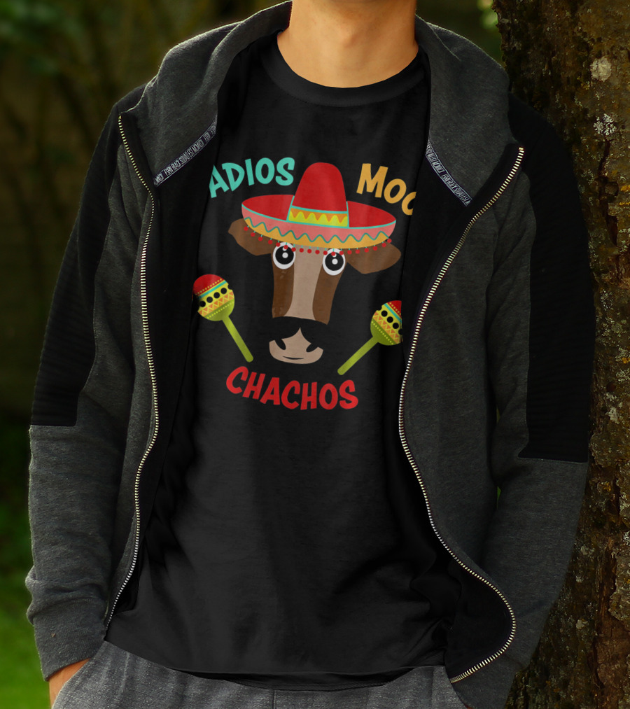 Adios Moo Chachos Funny Cow Cinco De Mayo T-Shirt