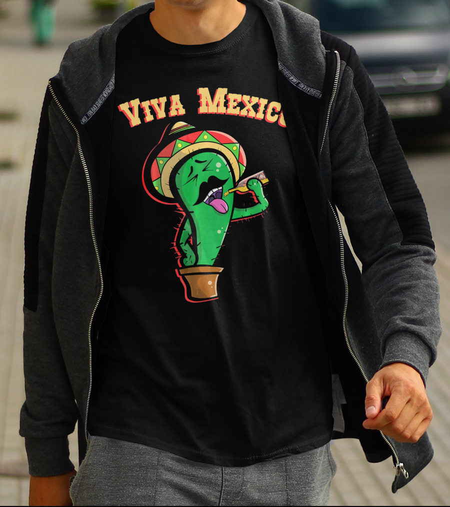 Viva Mexico Cactus Mustache Sombrero T-Shirt