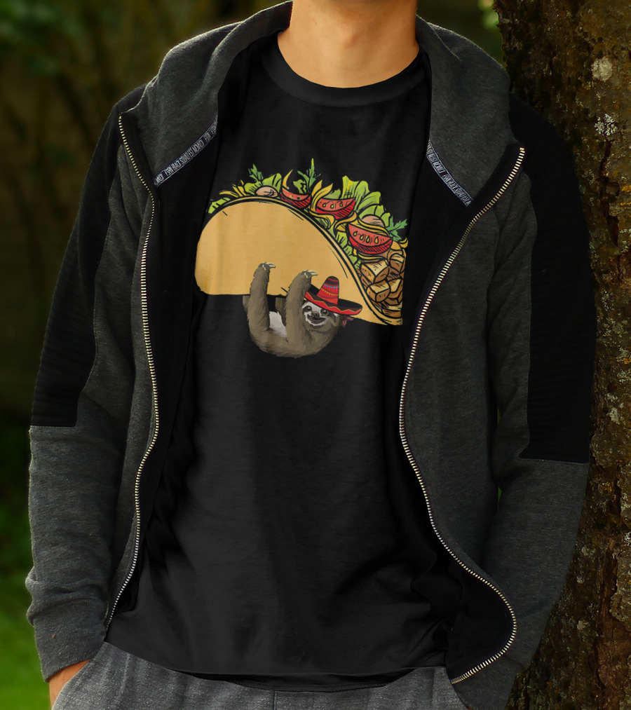 Cinco De Mayo Sloth Sombrero Taco Fiesta T-Shirt
