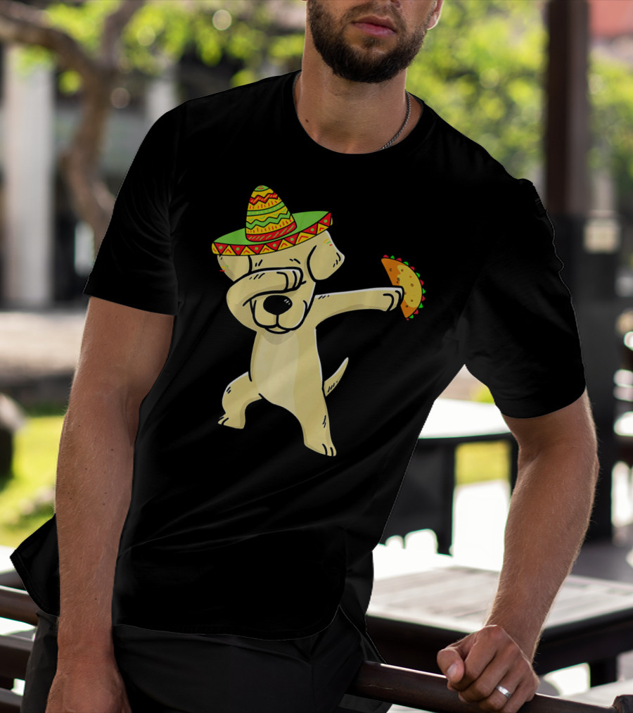 Labrador Retriever Dabbing With Taco And Sombrero T-Shirt