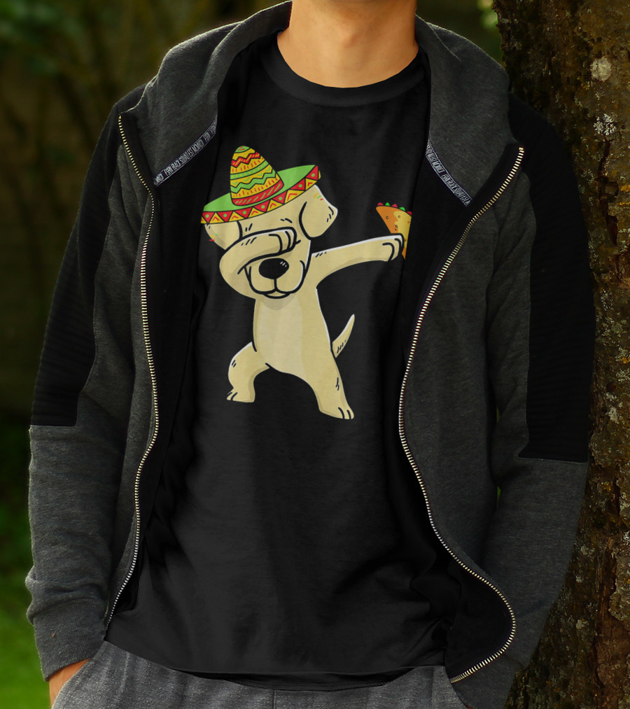 Labrador Retriever Dabbing With Taco And Sombrero T-Shirt