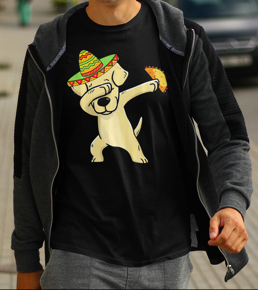 Labrador Retriever Dabbing With Taco And Sombrero T-Shirt