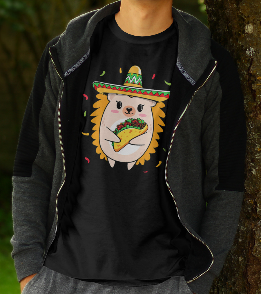 Hedgehog Sombrero Taco Cinco De Mayo Mom Hedgie T-Shirt