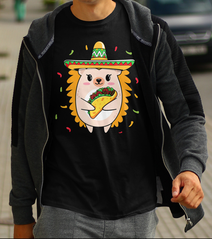 Hedgehog Sombrero Taco Cinco De Mayo Mom Hedgie T-Shirt