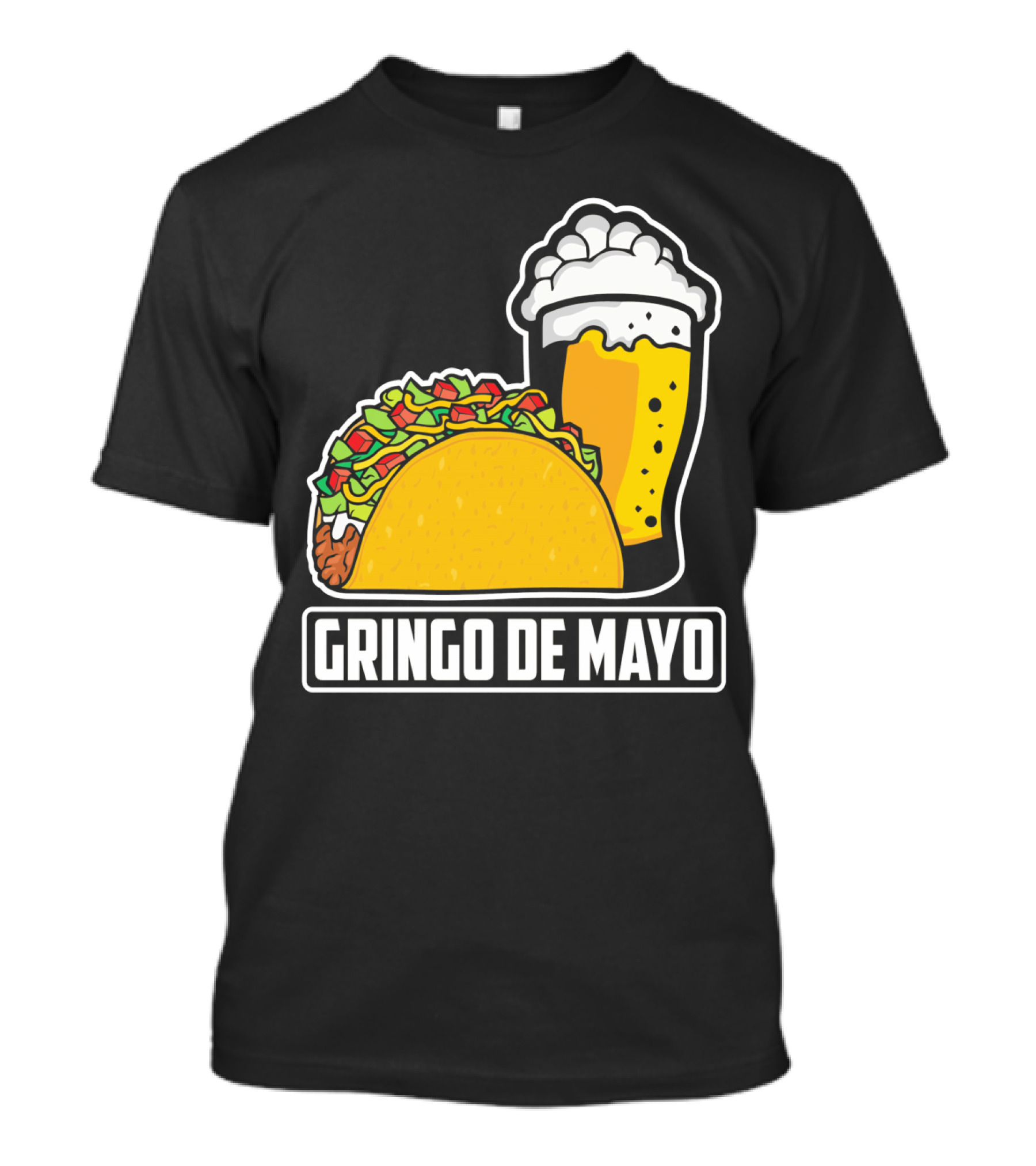 Gringo De Mayo Taco Beer Pun Cinco De Mayo T-Shirt