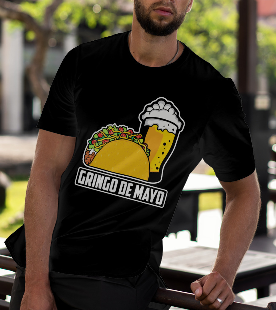 Gringo De Mayo Taco Beer Pun Cinco De Mayo T-Shirt