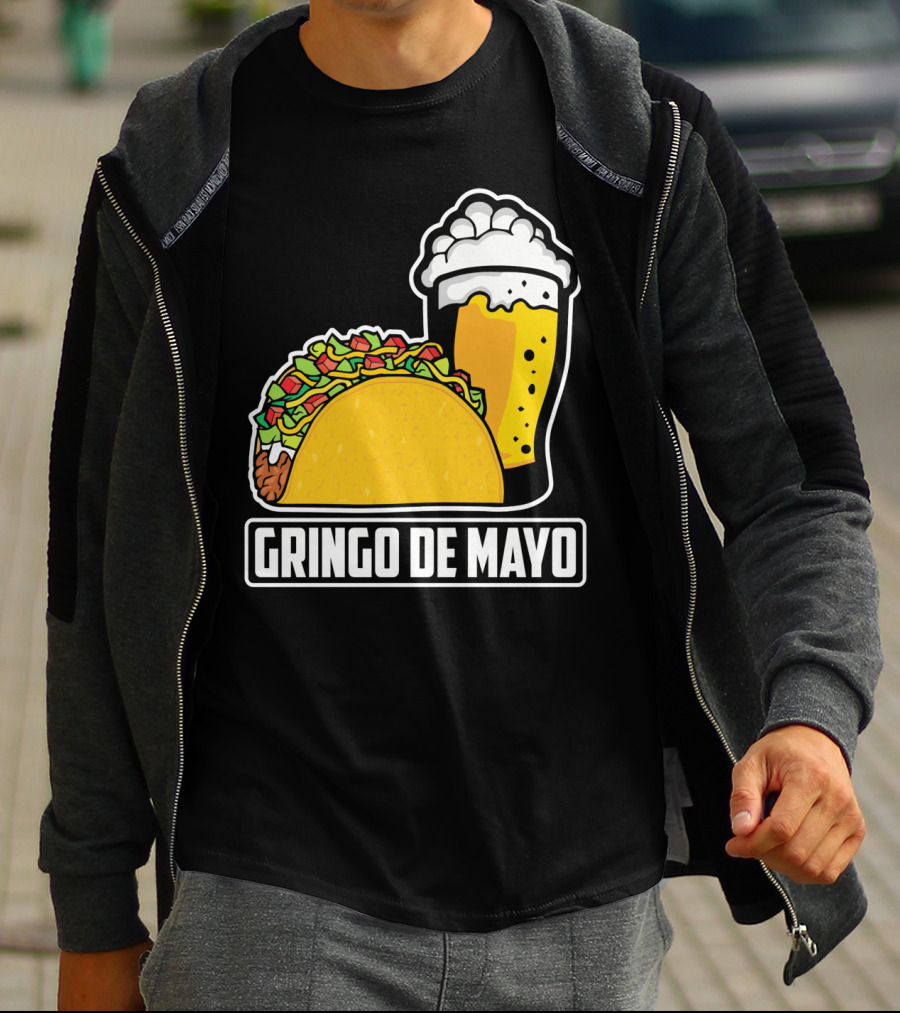 Gringo De Mayo Taco Beer Pun Cinco De Mayo T-Shirt