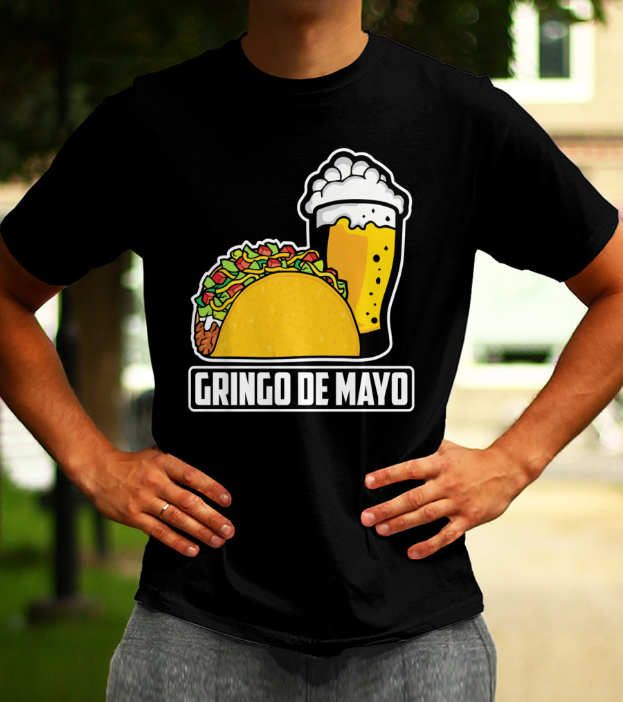 Gringo De Mayo Taco Beer Pun Cinco De Mayo T-Shirt